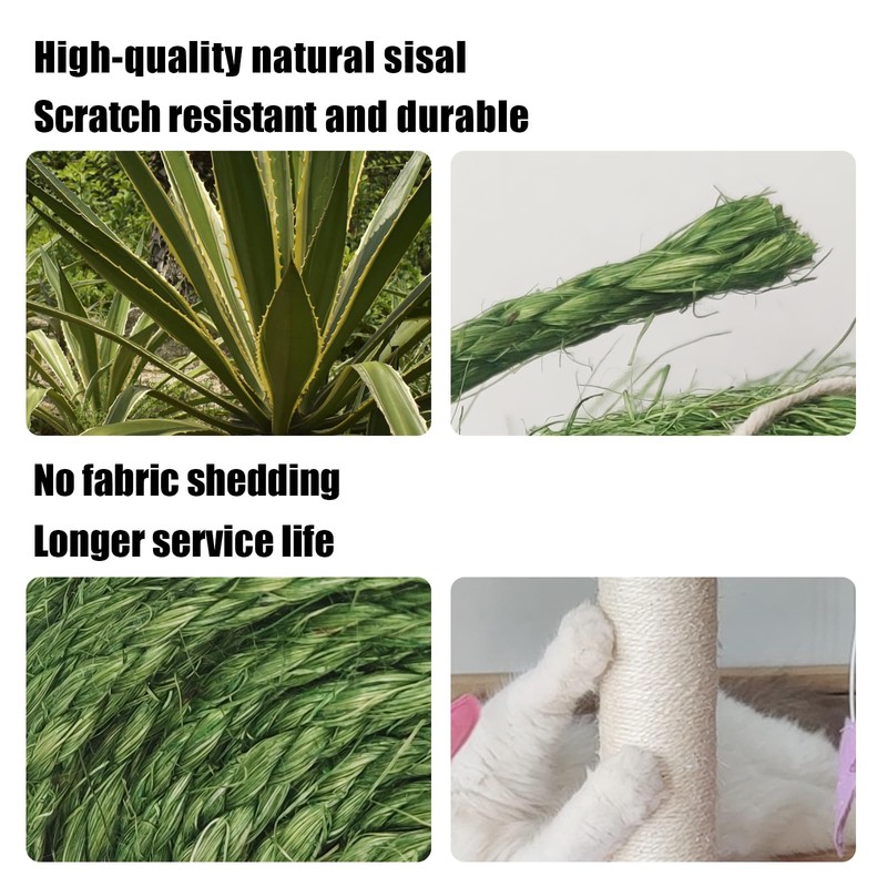 XRzitky Natural Sisal Rope for Cat Scratcher, 1/4 Inch 65FT