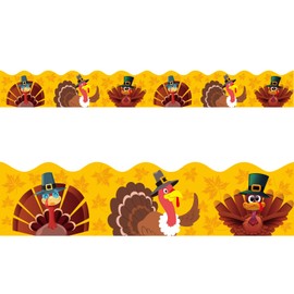 Thanksgiving Turkey Theme Bulletin Board Border Trim for Classroom Decoration 36 Feet