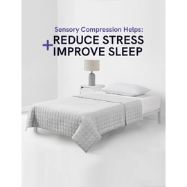 YnM Exclusive Cooling Weighted Blanket,Smallest Compartments, Bed Blanket for One Person of 140lbs, Ideal for Queen/King Bed (60x80 Inches, 15 Pounds, Light Grey)