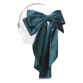 Long Bows Skiing Helmet Ears Accessory Big Bowknot Women Motorcycle Helmet Decoration for DIY Christmas Skating Helmet Dark Green