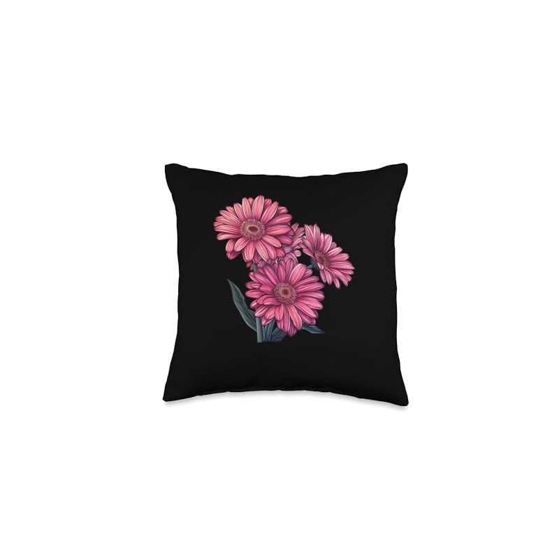 Gerbera Daisies Design Throw Pillow
