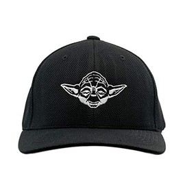 SW Yoda Embroidered Flexfit Adult Cool & Dry Sport Cap Hat - [Black][L/XL]