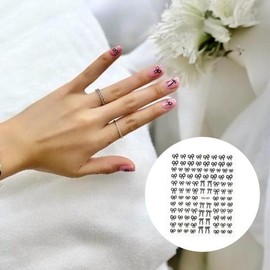 SellerHub Jpar Nail Art Ribbon Nail Sticker Various Sizes Black (S18651370) / Jpar 네일아트 리본 네일스티커 다양한 사이즈 블랙 (S18651370)