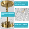 Brushed Gold Pendant Lights for Kitchen Island 4.72" Hammered Glass