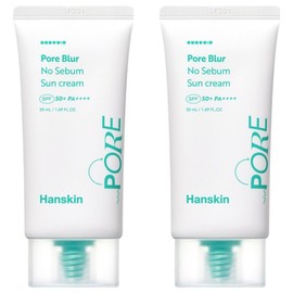 Hanskin Pore Blur No Sebum Sun Cream SPF50+ PA++++, 2 pieces, 50ml / 한스킨 모공 블러 노세범 선크림 SPF50+ PA++++, 2개, 50ml