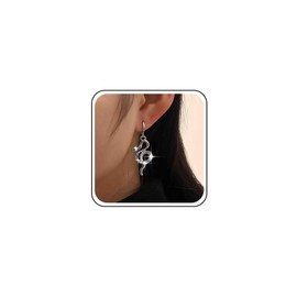 TseenYi Punk Crystal Snake Dangle Earrings Gold CZ Snake Hoop Earrings Vintage Rhinestone Snake Huggie Earrings Hollow Snake Huggie Drop Earrings Jewellery for Women and Girls Gifts, Crystal