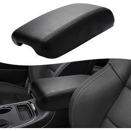 KBH Center Console Armrest Cover for Grand Cherokee & Dodge Durango 2011-2020, Vinyl Leather Interior Accessories, Car Arm Rest Cushion Pad, Anti-Scratch, Black