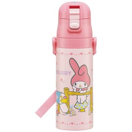 Skater SDC4 Sanrio Kids Water Bottle, 16.5 fl oz (470 ml), Direct Drinking, Stainless Steel, My Melody, Child-friendly, Lightweight, Vacuum, Insulated, Insulated, Cold Insulated, For Cold Retention