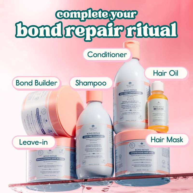 Nature Spell Bond Repair Leave-In Cream, Sulphate Free, Vegan, 300