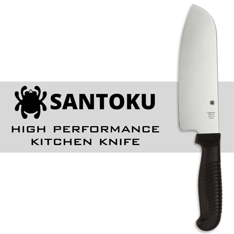 Spyderco Santoku Kitchen Knife with 6.8" MBS-26 Stainless Steel Blade