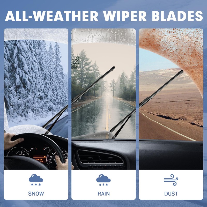 Forccord 26"+ 17"+ 12" Windshield Wiper Blades Fit for INFINITI
