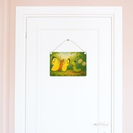 Mr. & Mrs. Panda Deko Schild Raupe Schmetterling Design DIN A5 - Weiß