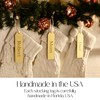 Gold Acrylic Christmas Stocking Name Tag Personlaized (Serif Font, Gold)