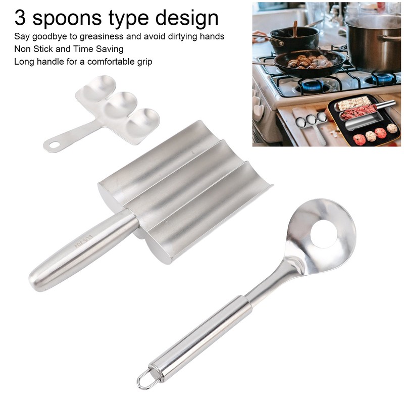 Stainless Steel Kitchen Triple Meatball Maker for Meatball Lovers Home