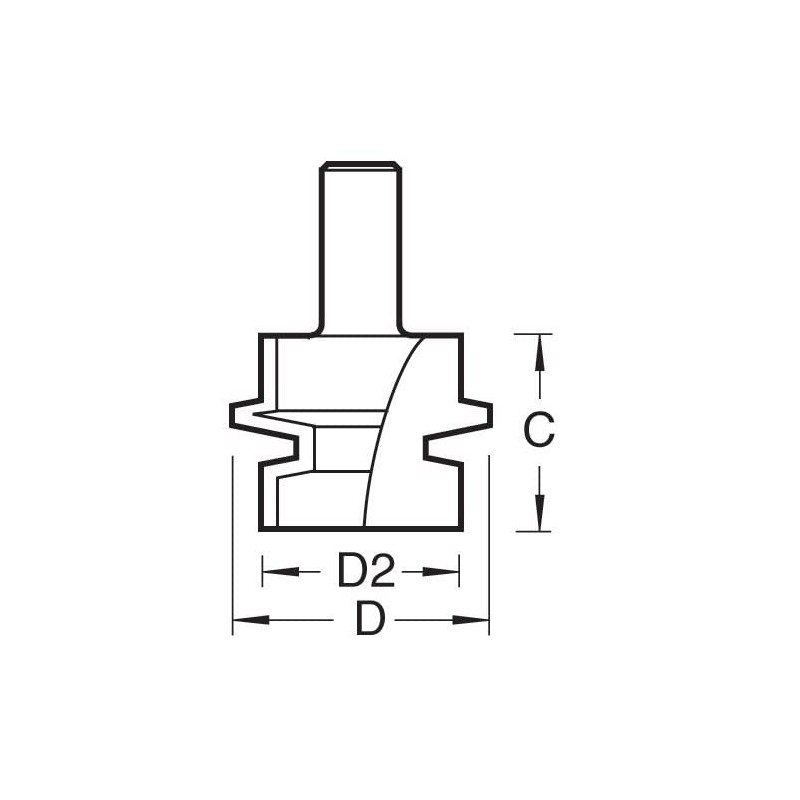 Trend CraftPro Jointing Offset Tongue and Groover Router Cutter, 1/2