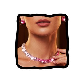 JAKAWIN Rhinestone Choker Necklace Sparkly Diamond Chokers Jewelry for Women (9 Deep Pink)