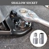 2 Pcs 1/4-Inch Drive 6-Point Shallow Socket, Ratchet Set for