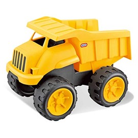 TOYVENTURES Huge Size Push and Go Construction Vehicle Monster Dump Truck Digger Dumper Bulldozer Excavator Toy (1 Piece, Size Big 11 Inch) (Dump Truck Yellow)