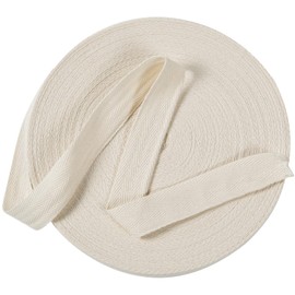 Cotton Twill Tape Ribbon 1/2 Inch Wide Tape Herringbone Webbing Roll Bias Binding Tapes for Sewing and DIY Crafts, Natural (Beige, 30 Yards)