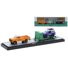 M2 MACHINES CHASE ‘69 FORD F100 RANGER 4X4 & ‘66 FORD BRONCO HAULERS COCA-COLA