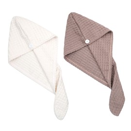 Baluue 2pcs Hair Drying Towels Quick- Absorbent Hair Wraps Comfortable and Practical for Women Men Boys and Girls