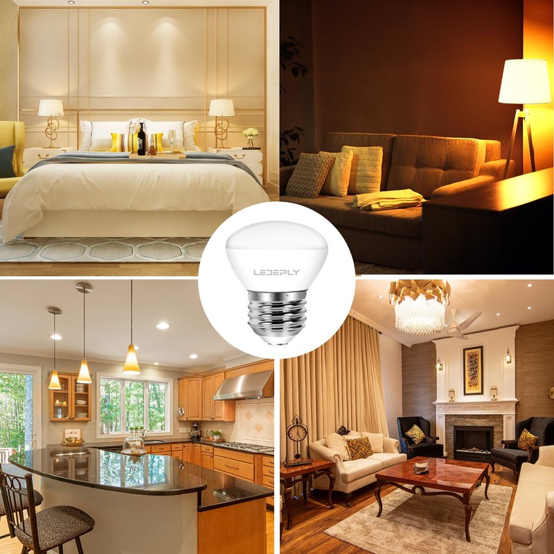 LEDEPLY R14 LED Bulb, 4W=40W, Dimmable, Medium E26 Base, Mini