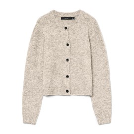 VERO MODA Women's Vmnovah LS O-Neck Button Cardi Ga Noos Cardigan, Birch