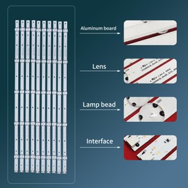 HereBelieve 10pcs LED Backlight Strips for 60" TV FHD FBC REV02 SVG600A25 SVG600A30 E60-E3 D60-D3