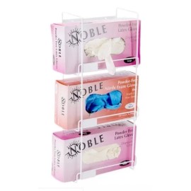 Noble 3-Tier Design Glove Box Holder White Wire Wall-Mount Saves Counter Space