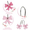 JarThenaAMCS 12Pcs Pink Bow Shower Curtain Hooks Cute Bow Knot