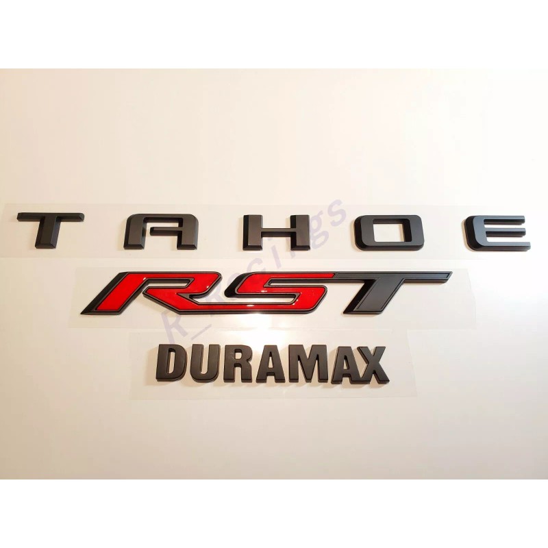 GM Auto 3PCS KIT Matte Black Rear Tahoe Duramax Red