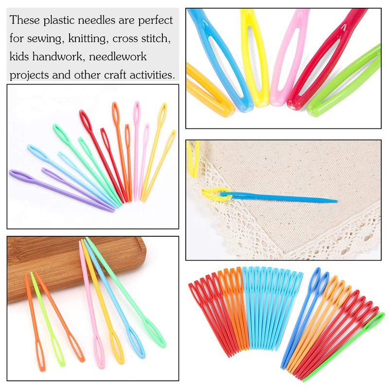 40 PCS Plastic Needles, Large Eye Plastic Needles 20 PCS