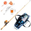 Gamashino Kids Fishing Pole - Portable Telescopic Fishing Rod Reel