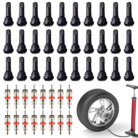 KASURE 60 pieces TR412 tyre valves, 60 pieces valve insert, car valve, rubber valves, snap-in rubber valves, suitable for most cars and motorcycles
