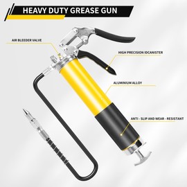 Haojili Grease Gun with Quick Release Coupler and Towel 8000 PSI Heavy Duty Pistol Grip Grease Guns Set 14oz Load Capacity Hand Operation for Easy Greasing.