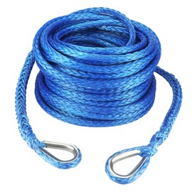 Ucreative 3/8 Inch x 92 Feet Synthetic Winch Rope Extension 26,500 Lbs for Off Road Vehicle ATV UTV SUV Orange