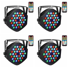 Stage Lighting, 36x1W LED Par Light RGB 7 Channel with Remote for DJ KTV Disco Party (4pcs)