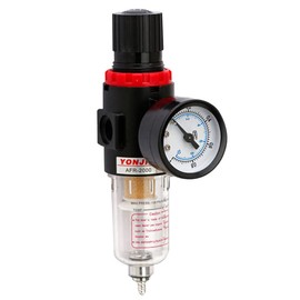 1/4 Inch Pressure Regulator Filter, Compressed Air Pressure Regulator Filter, 1/4 Inch Compressed Air Water Separator, for Compressor Filters and Air Tools, with Pressure Gauge Accessories