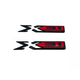 GMC Set of 2 NEW 2019 - 2025 GMC Sierra X 31 OFF ROAD Bed Emblem 84682662  Black Red