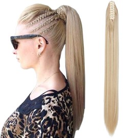 Ponytail Extension, Ponytail Hair Piece, Hair Extension, Plait Hair Piece, Hair, Straight, Heat-Resistant Like Real Hair