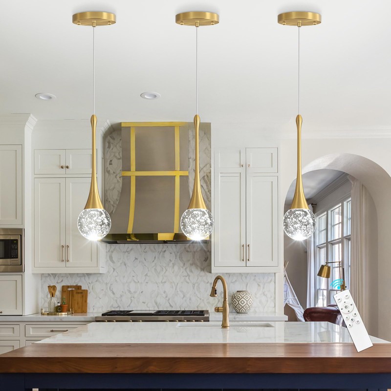 cenzoz Modern Pendant Lights for Kitchen Island LED Dimmable Crystal