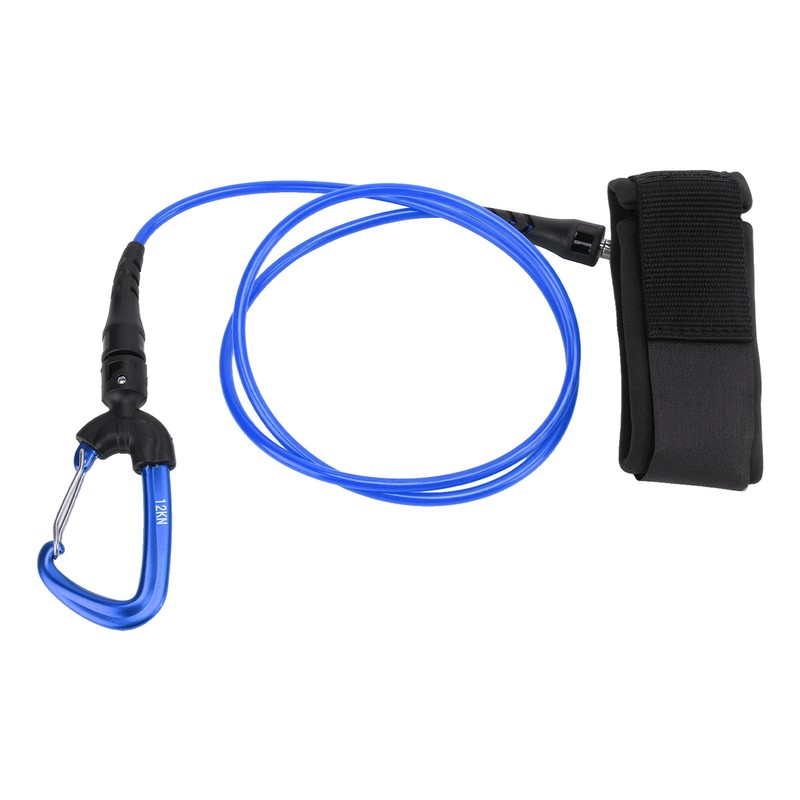 Freediving Lanyard Leash Diving Safety Rope Cable with Wristband Carabiner