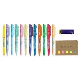 Pilot Frixion Erasable Highlighter Pen 12 Color Ink, Frixion Eraser, Sticky Notes Value Set