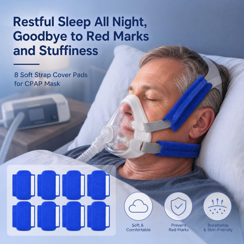 8 Pack CPAP Strap Covers - Soft Fleece Headgear Cushions