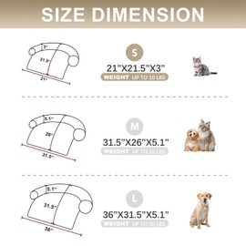 Tinaco Luxurious Calming Bed Mats, Washable Removable Couch Cover, Plush Long Fur Mat for Pets, Waterproof Lining, Perfect for Small, Medium and Large Dogs and Cats (Gradient Brown, S)