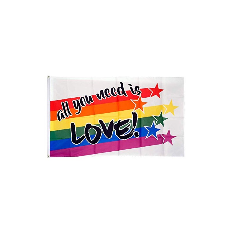 Flaggenfritze® Flag Rainbow All You Need is Love 90 x