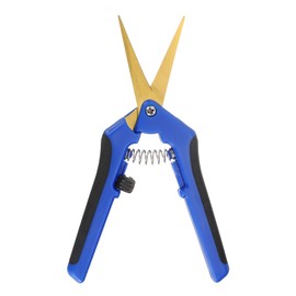 HARFINGTON Pruning Shears 6.5" Stainless Steel Gardening Hand Scissors with Curved Precision Blades & Lock Garden Clippers for Cutting Flowers Trimming Plants, Blue