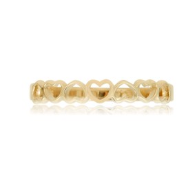 AVORA 10K Yellow Gold Polished Stackable Open Heart Ring - Size 6