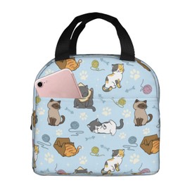 Nmbvcxz Cute Cats Lunch Box Insulated Lunch Bags for Women Men Adults Cooler Tote Bag for Work Picnic Gifts