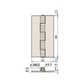 Joe Prince 竹下 Stainless Length Hinge (No Hole) 60 mm, 1 Pieces B – 27 – SUS – 4 B – 27 – SUS – 4 